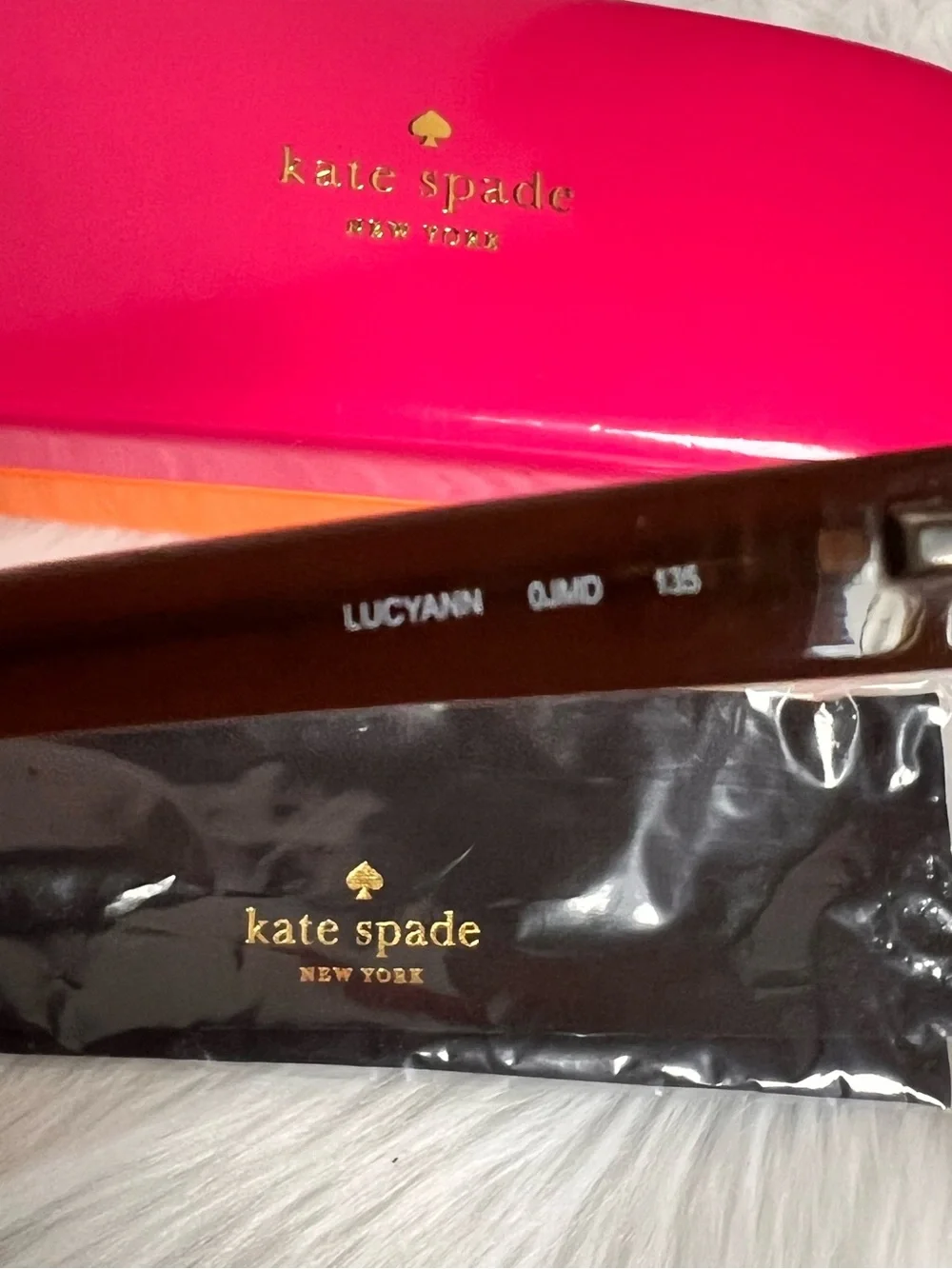 kate spade Brown Tortoiseshell Women’s Eyeglasses with Hot Pink and Orange Case